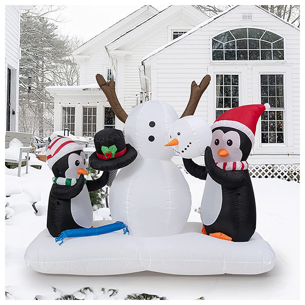 Christmas Inflatable Snowman and Penguins Christmas Decoration