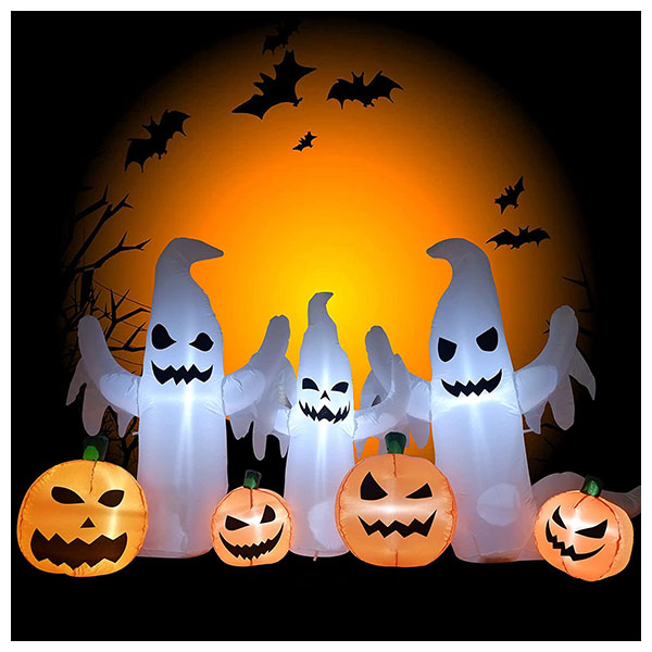 Halloween Inflatable Ghosts with Pumpkins Decorations Outdoor