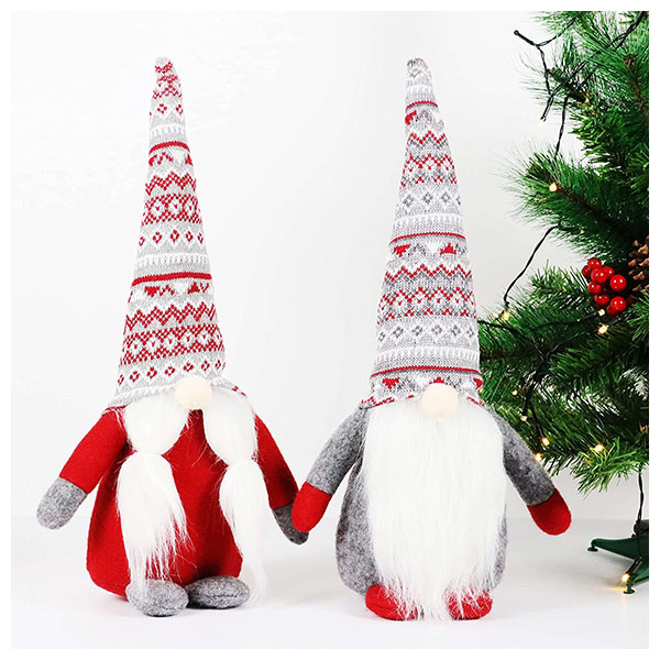 2 Pack Christmas Gnomes Tomte Swedish  18 Inches Christmas Elf Decoration Ornaments  Handmade Plush Doll