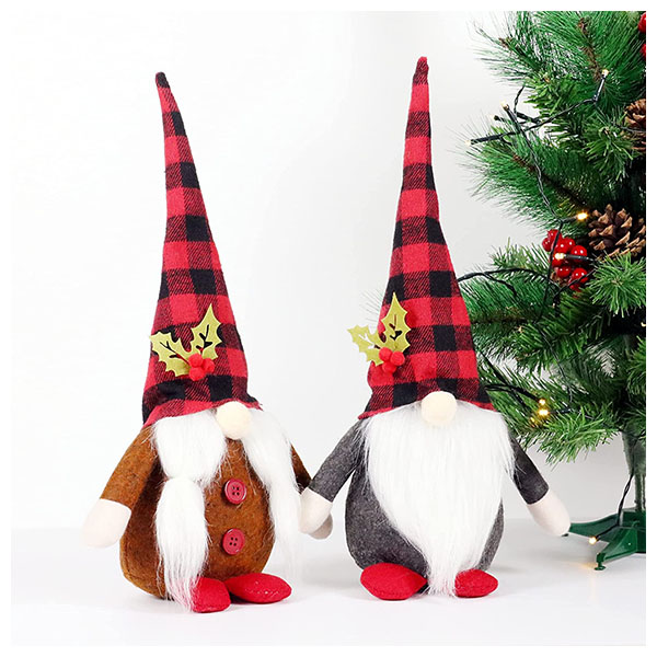 2 Pack Christmas Gnomes Tomte Swedish  16 Inches Christmas Elf Decoration Ornaments  Handmade Plush Doll