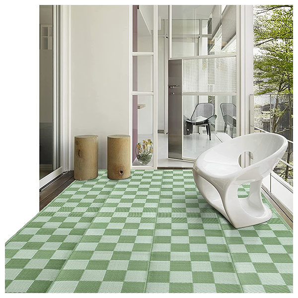 Plastic Outdoor Rug 5x8FT Green