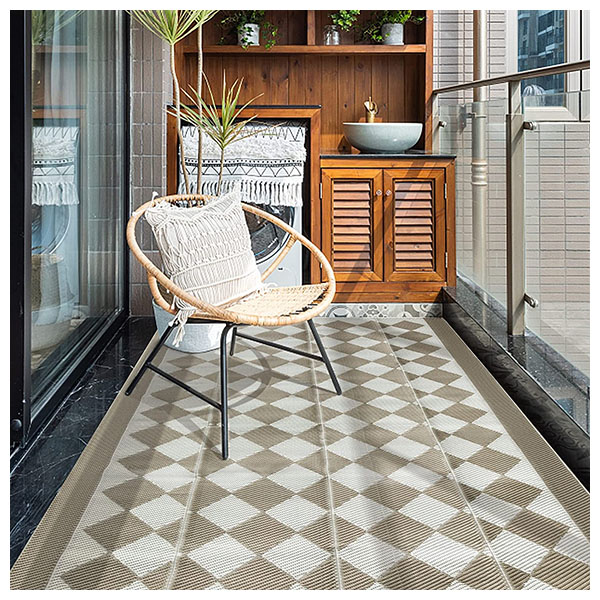 Plastic Outdoor Rug 5x8FT Taupe