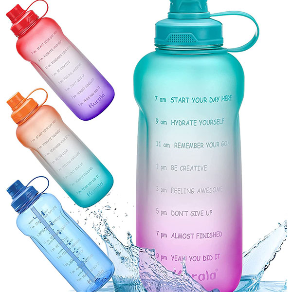 Water Bottle Jug for Fitness Gym Outdoor Sports Activity (Green Purple Gradient)