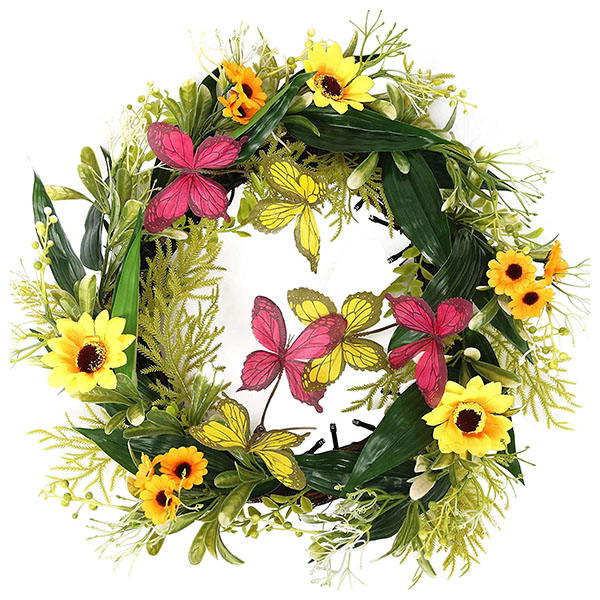 Artificial Green Leaf Wreath 03