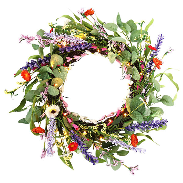 Artificial Green Leaf Wreath 04