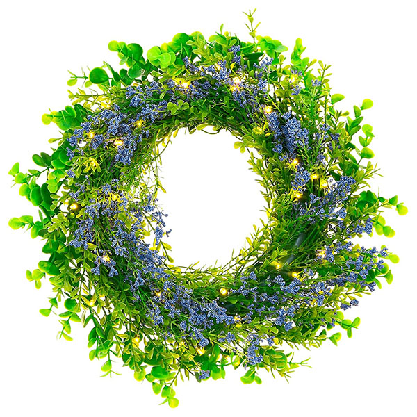 Artificial Green Leaf Wreath 02