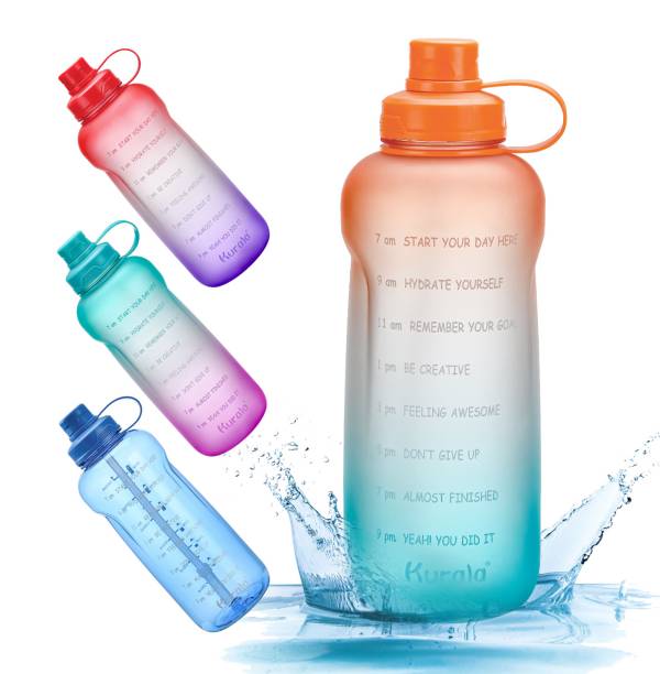 Water Bottle Jug for Fitness Gym Outdoor Sports Activity (Orange Green Gradient)