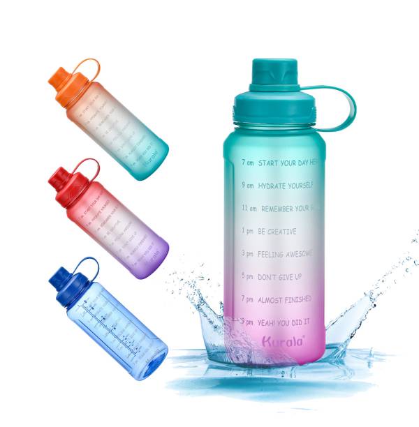 32oz Water Bottle Jug for Fitness Gym Outdoor Sports Activity (Green Purple Gradient)