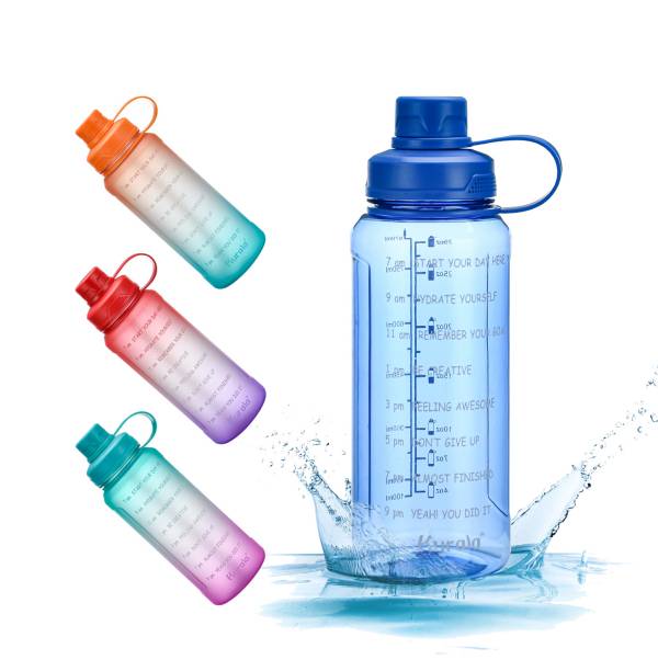 32oz Water Bottle Jug for Fitness Gym Outdoor Sports Activity (Blue)